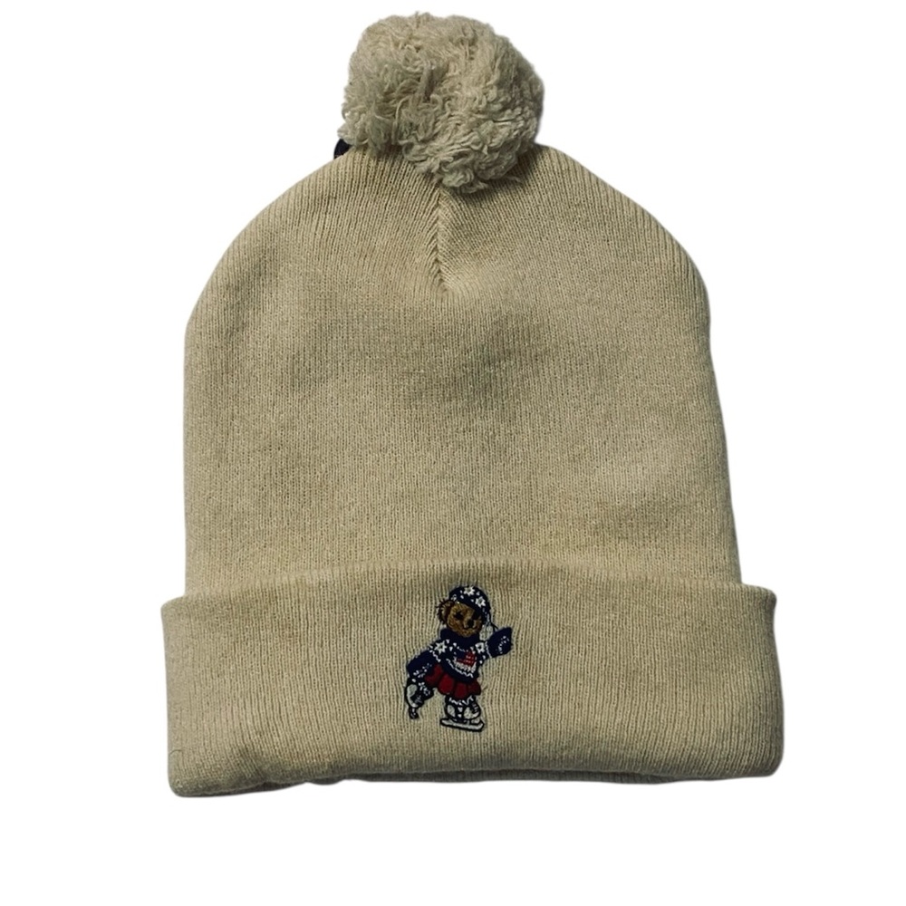 NWT Ralph Lauren Polo Bear Beanie Ice Skating Wool